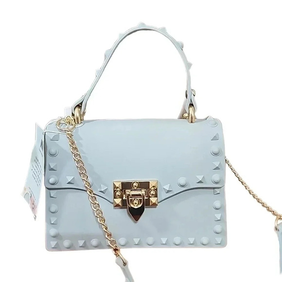 NWT! Studded Handle Jelly Satchel bag - Picture 4 of 7